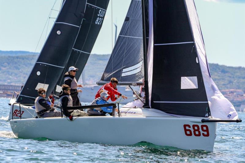 Strambapapa (ITA689) of Michele Paoletti, in this event steered by Leonardo Centuori - Melges 24 European Sailing Series 2024 in Trieste, Italy photo copyright YCA / ITA M24 Class / Giovanni Tesei taken at  and featuring the Melges 24 class