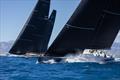Leopard 3 blasts upwind against her 100ft rivals