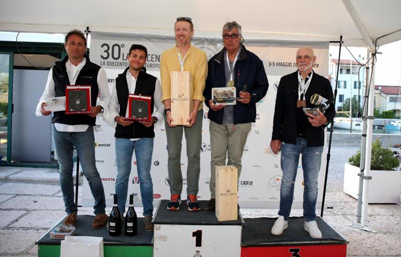 2024 ORC DH European Championship Class A podium - COLOMBRE of Massimo Juris and Pietro Luciani, HAURAKI of Mauro and Giovanni Trevisan, and FURIETTA of Andrea Micalli and Riccardo De Roia - Caorle, Italy photo copyright Andrea Carloni taken at  and featuring the ORC class