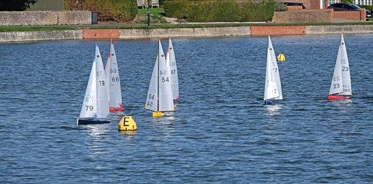 HP Trophy radio sailing at Emsworth photo copyright Jonathan Clark taken at  and featuring the One Metre class