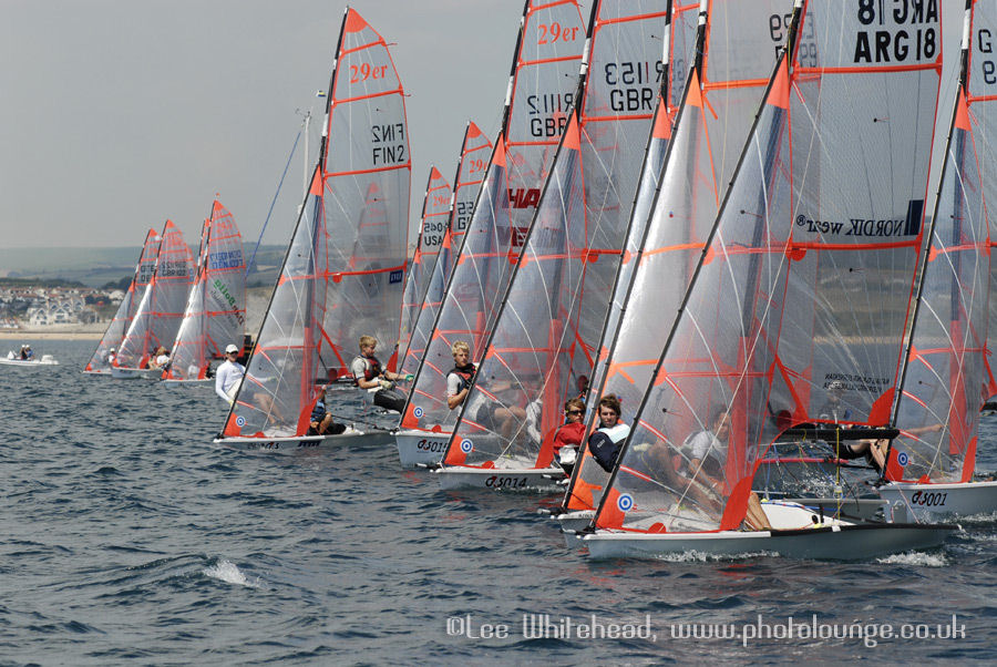 Great conditions on day four of the Group 4 Securicor 9er Championships at Weymouth photo copyright Lee Whitehead / www.photolounge.co.uk taken at Weymouth & Portland Sailing Academy and featuring the 29er class
