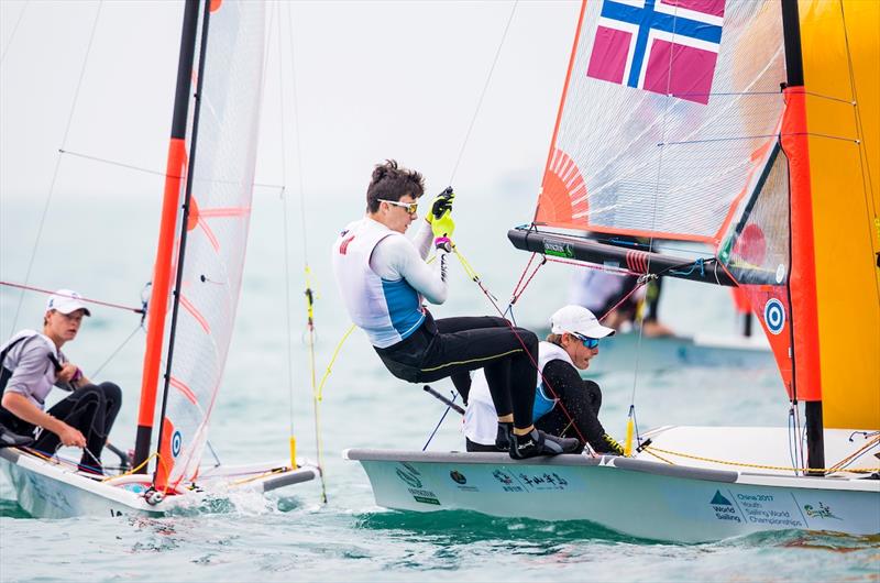 Berthet and Franks Penty of Norway at the Youth Sailing World Championships 2017 in Sanya photo copyright Tomas Moya / Sailing Energy / World Sailing taken at  and featuring the 29er class