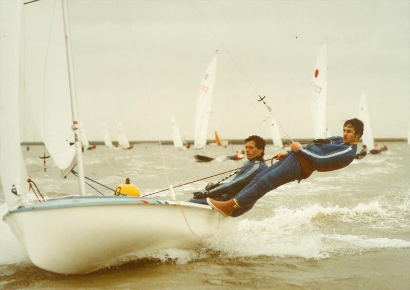 Dave Hall and Bunny Warren winning the Burnham Icicle in 1984 photo copyright Hugh Bourne taken at Burnham Sailing Club and featuring the 420 class