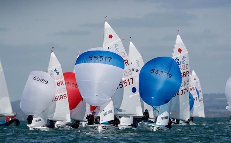 420 fleet on day 4 of the RYA Youth Nationals photo copyright Paul Wyeth / RYA taken at Hayling Island Sailing Club and featuring the 420 class