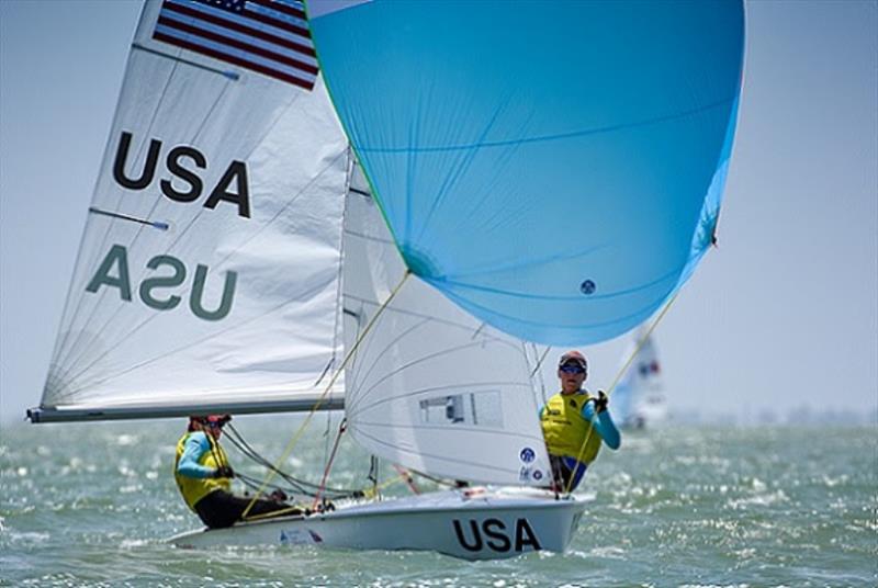 Carmen (left) and Emma Cowles (right) - 2018 Youth Sailing World Championships - photo © James Tomlinson