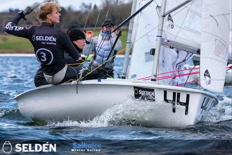 Imogen Wade and Hugo Valentine take sixth in the Tiger Trophy 2024, as part of the Seldén Sailjuice Winter Series photo copyright Tim Olin / www.olinphoto.co.uk taken at Rutland Sailing Club and featuring the 420 class