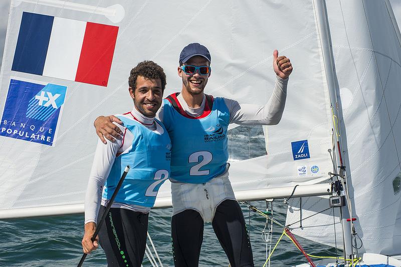 Men's 470 Gold for Sofian Bouvet & Jeremie Mion at ISAF Sailing World Cup Miami photo copyright US Sailing taken at Coconut Grove Sailing Club and featuring the 470 class