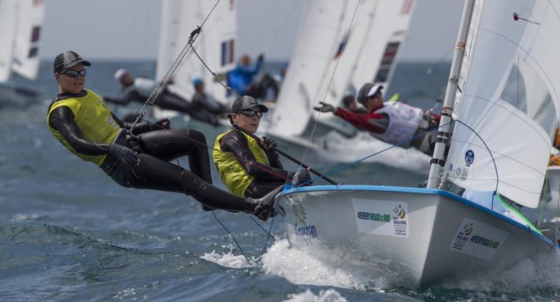 Day two of the ISAF Sailing World Cup Weymouth photo copyright onEdition taken at Weymouth & Portland Sailing Academy and featuring the 470 class