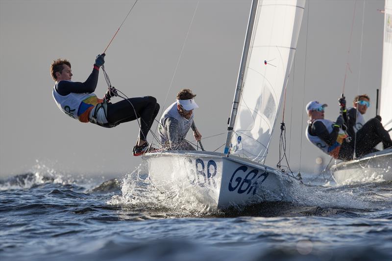 Luke Patience and Chris Grube on day 5 of the Rio 2016 Olympic Sailing Competition photo copyright Richard Langdon / British Sailing Tea taken at  and featuring the 470 class