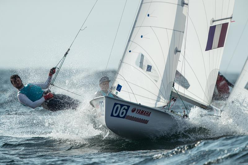 Guillaume Pirouelle/Valentin Sipan (FRA-76) on day 2 of the 470 Junior Worlds at Enoshima, Japan photo copyright Junichi Hirai / Bulkhead Magazine Japan taken at  and featuring the 470 class