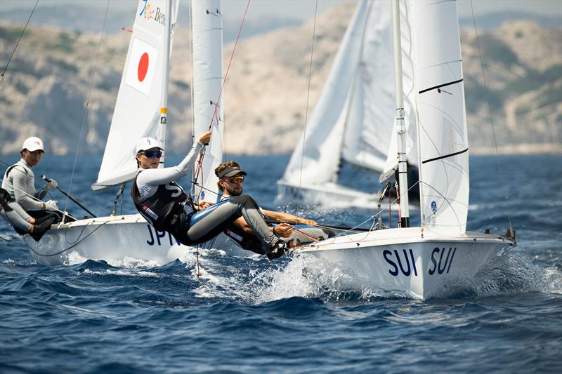 Paris 2024 Olympic Test Event Day 2 photo copyright World Sailing taken at  and featuring the 470 class