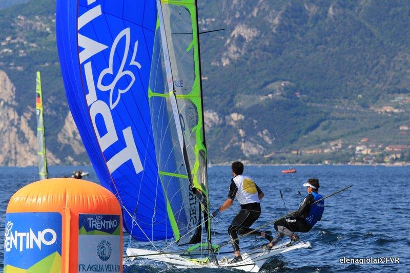 Eurosaf Champions Sailing Cup Leg 2 at Lake Garda photo copyright Elena Giolai taken at Fraglia Vela Riva and featuring the 49er class