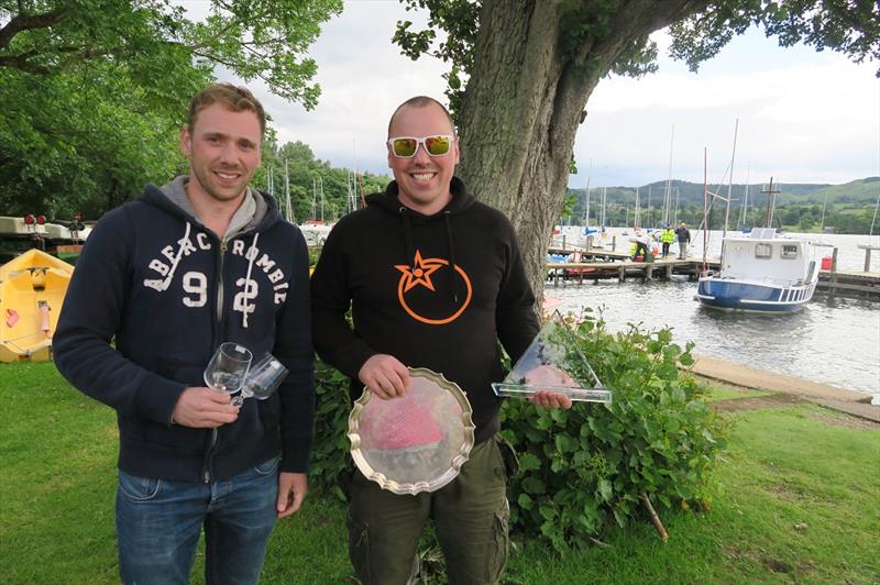 Matty Lyons and James Lyons win the Lord Birkett Memorial Trophy 2016 photo copyright Sue Giles taken at Ullswater Yacht Club and featuring the 49er class