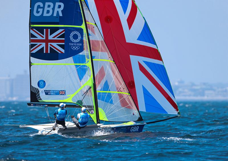 Team GBR in the 49er on Tokyo 2020 Olympic Sailing Competition Day 4 photo copyright Sailing Energy / World Sailing taken at  and featuring the 49er class
