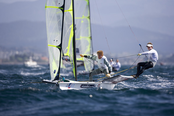 High winds for the medal races at the 41st Semaine Olympique Française in Hyères photo copyright Richard Langdon / Skandia Team GBR taken at  and featuring the 49er class