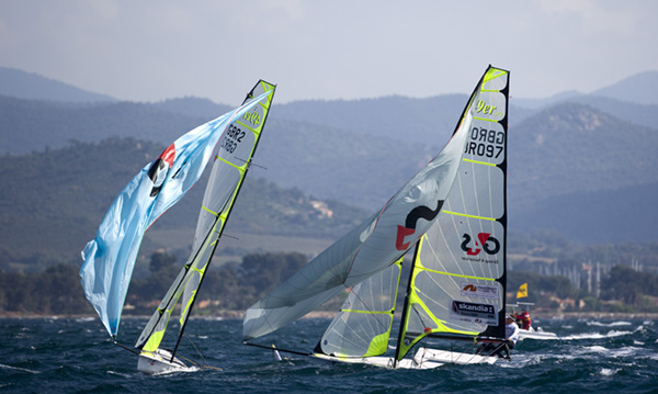 High winds for the medal races at the 41st Semaine Olympique Française in Hyères photo copyright Richard Langdon / Skandia Team GBR taken at  and featuring the 49er class