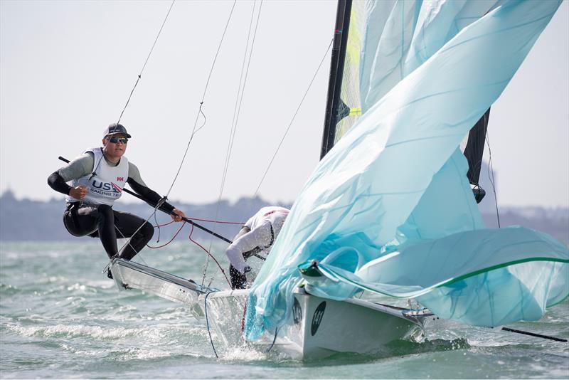 Day 1,  49er World Championships presented by Hyundai - December 3, 2019, Auckland NZ photo copyright Matias Capizzano taken at Royal Akarana Yacht Club and featuring the 49er class