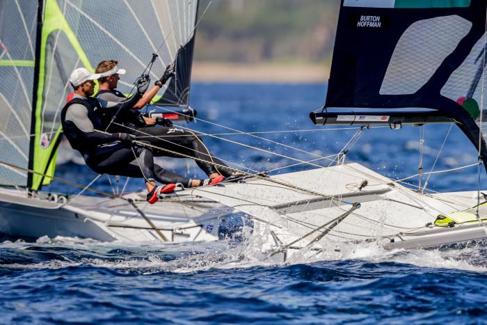 49er - Day 2 - 53rd Semaine Olympique Francais, Hyeres - April 2022 photo copyright Sailing Energy / FFVOILE taken at  and featuring the 49er class