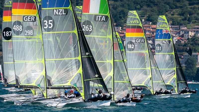 Kiwi Youth teams well placed at the the start of the 49er Youth Worlds - Lake Como photo copyright Renato Tebaldi taken at  and featuring the 49er class