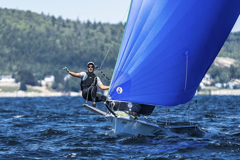 Jack Ferguson and Max Paul - in frame - (49er) competing at 49er, 49erFX & Nacra 17 World Championships in Hubbards, NS, Canada photo copyright Beau Outteridge taken at Hubbards Sailing Club and featuring the 49er class
