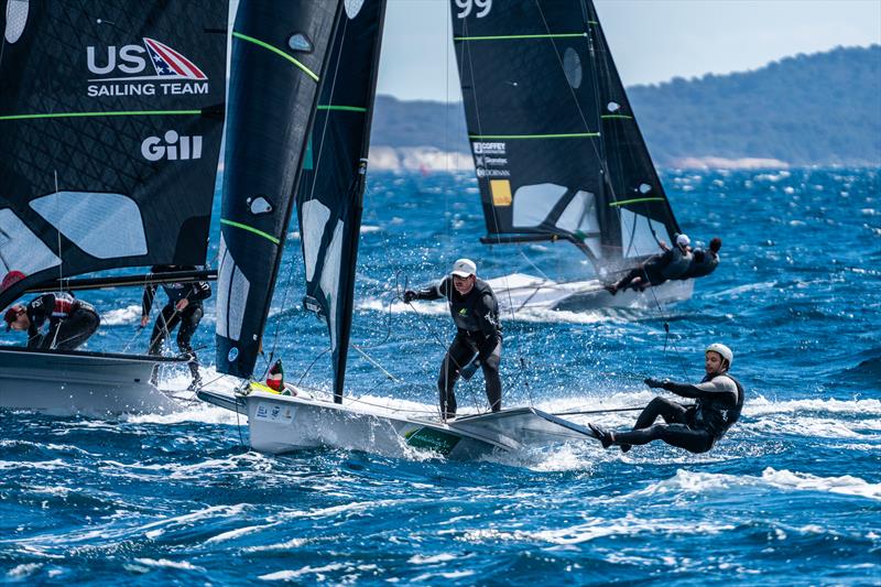 Jim Colley & Shaun Connor (49er), Australian Sailing Team & Squad competing at Semaine Olympique Francaise in Hyeres photo copyright Beau Outteridge / Australian Sailing Team taken at COYCH Hyeres and featuring the 49er class