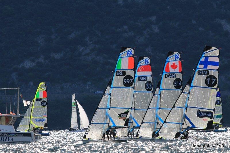Eurosaf Champions Sailing Cup Leg 2 at Lake Garda photo copyright Elena Giolai taken at Fraglia Vela Riva and featuring the 49er FX class