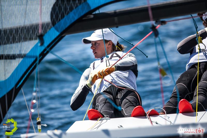 Day 2 of the 49erFX Europeans in Barcelona photo copyright Tomas Moya taken at Barcelona International Sailing Center and featuring the 49er FX class