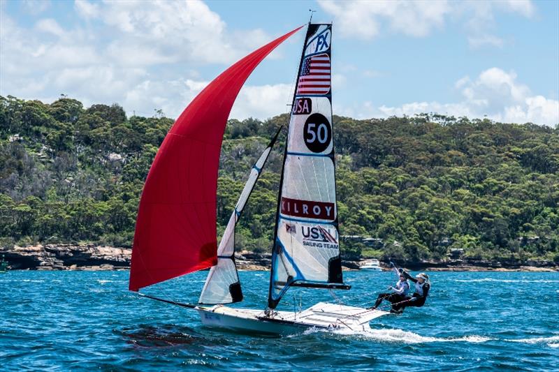 49erFX - Stephanie Hoble and Margaret Shea supported by the Kilroy family, Day 3 - Sail Sydney photo copyright Beau Outteridge taken at Woollahra Sailing Club and featuring the 49er FX class