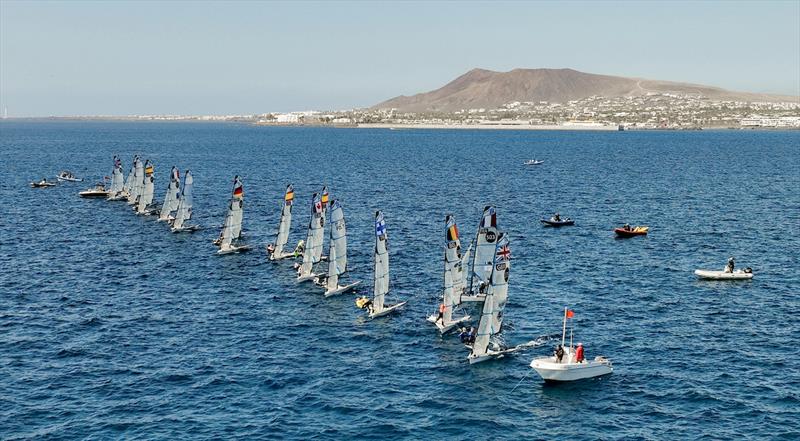 Winds favored the 49erFX, which managed to make 3 races - Lanzarote International Regatta 2022 photo copyright Sailing Energy taken at  and featuring the 49er FX class