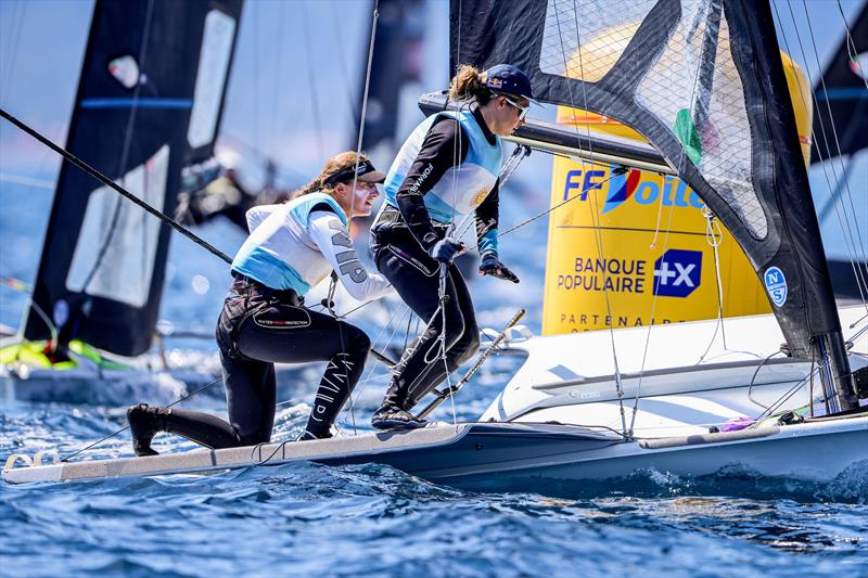 49er FX - Day 5 - 53rd Semaine Olympique Francais, Hyeres photo copyright Sailing Energy / FFVOILE taken at COYCH Hyeres and featuring the 49er FX class