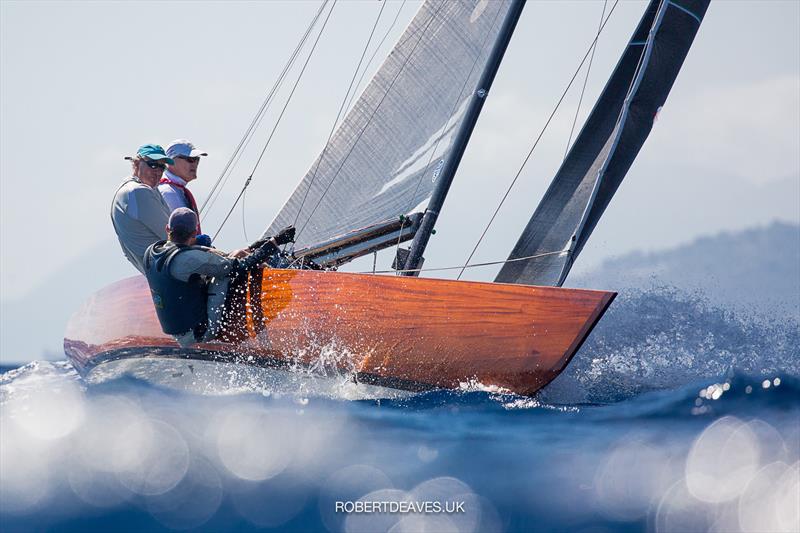 Criollo on day 2 of the 2020 5.5 European Championship photo copyright Robert Deaves taken at Yacht Club Sanremo and featuring the 5.5m class
