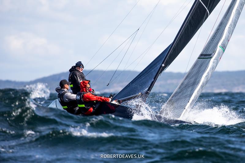Ali Baba in race 5 of the 5.5 World Championship 2022 - Day 4 photo copyright Robert Deaves taken at Hankø Yacht Club and featuring the 5.5m class