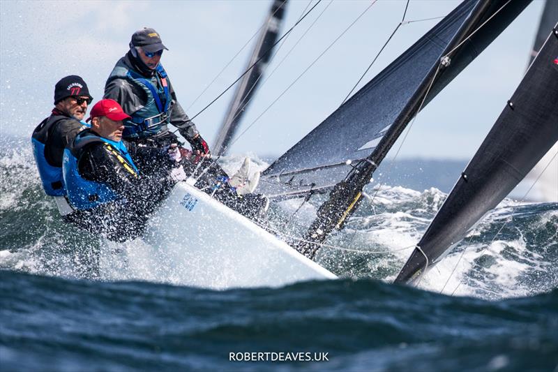 John B in race 5 of the 5.5 World Championship 2022 - Day 4 photo copyright Robert Deaves taken at Hankø Yacht Club and featuring the 5.5m class