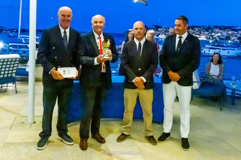 2023 5.5m Scandinavian Gold Cup - The Jean Genie team with Commodore Illbruck photo copyright Robert Deaves / www.robertdeaves.uk taken at Yacht Club Costa Smeralda and featuring the 5.5m class