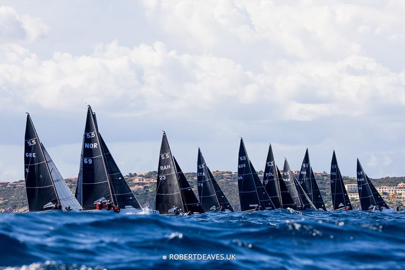 5.5 Metre World Championship in Porto Cervo - Start of Race 2 photo copyright Robert Deaves / www.robertdeaves.uk taken at Yacht Club Costa Smeralda and featuring the 5.5m class
