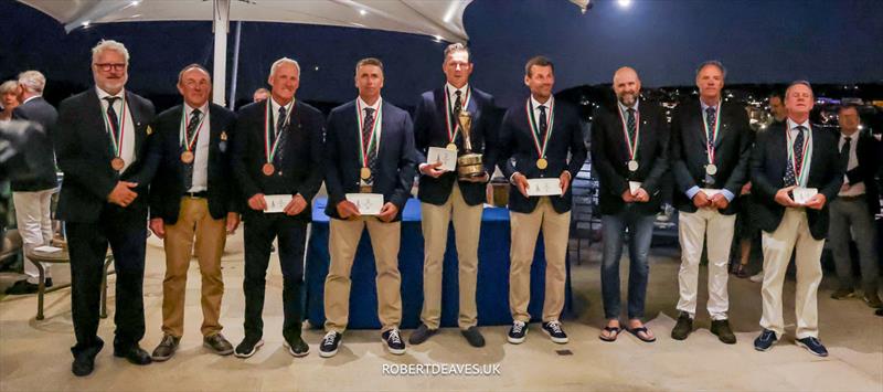 Top three teams - 5.5 Metre World Championship 2023, final day photo copyright Robert Deaves taken at Yacht Club Costa Smeralda and featuring the 5.5m class
