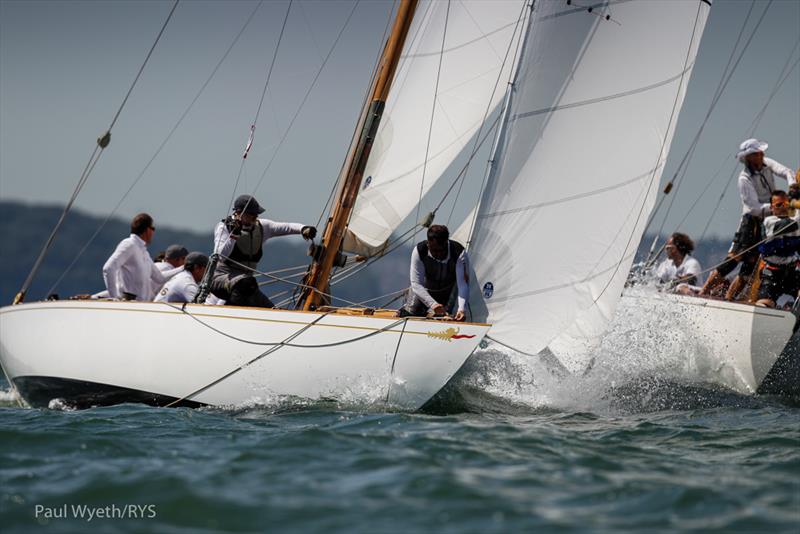Saskia in the 8 Metre World Championship 2019 photo copyright Paul Wyeth / www.pwpictures.com taken at Royal Yacht Squadron and featuring the 8m class