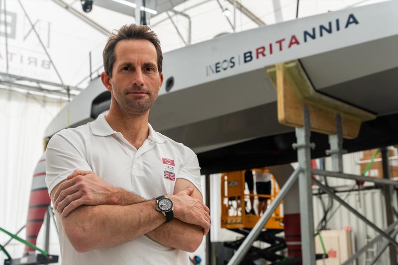 Ben Ainslie, INEOS Britannia CEO and Skipper, stands in front of T6 in Palma de Mallorca, the team's base for their Winter Training Camp photo copyright C.Gregory/INEOS Britannia taken at Royal Yacht Squadron and featuring the AC40 class