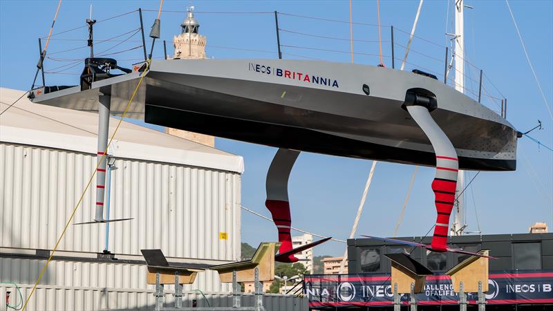 INEOS Britannia Team launch prototype yacht - T6 (LEQ12) - 27 October, 2022 - Mallorca, Spain photo copyright Ugo Fonolla / America's Cup taken at Royal Yacht Squadron and featuring the AC40 class