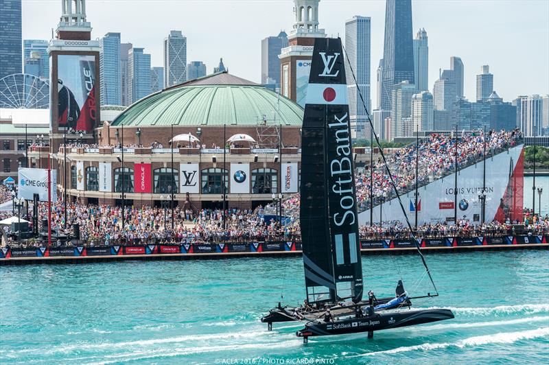Louis Vuitton America's Cup World Series Chicago day 1 photo copyright Ricardo Pinto taken at  and featuring the AC45 class