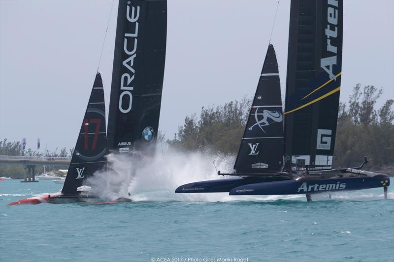 Artemis Racing beat ORACLE TEAM USA on day 7 at the 35th America's Cup - photo © ACEA 2017 / Gilles Martin-Raget