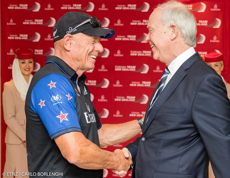 Grant Dalton with the President of Emirates Airlines, Sir Tim Clark - photo © Emirates Team New Zealand