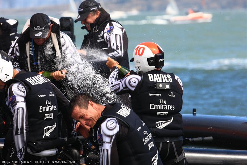 Emirates Team New Zealand win the Louis Vuitton Cup photo copyright Gilles Martin-Raget / ACEA taken at  and featuring the AC72 class