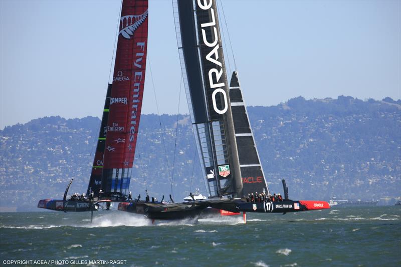 Race 11 on day 8 of the 34th America's Cup photo copyright ACEA / Gilles Martin-Raget taken at  and featuring the AC72 class