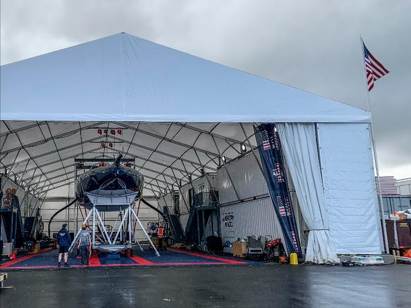 The American Magic Team Base in Auckland is in the final stages of construction as sailing operations begin - photo © American Magic