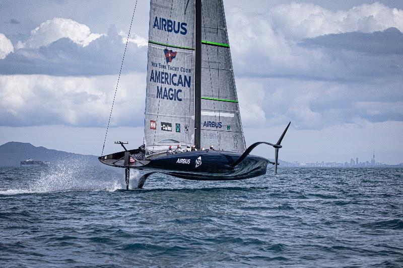NYYC American Magic's 'Patriot' on the Hauraki Gulf photo copyright Will Ricketson / American Magic taken at  and featuring the AC75 class