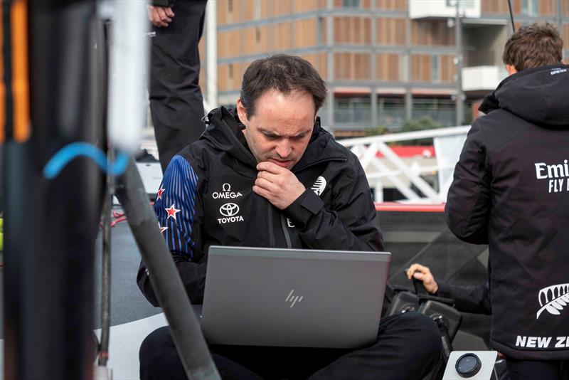 Some deep think - Emirates Team New Zealand - Sail - Day 1, September 18, 2019 photo copyright Emirates Team New Zealand taken at Royal New Zealand Yacht Squadron and featuring the AC75 class