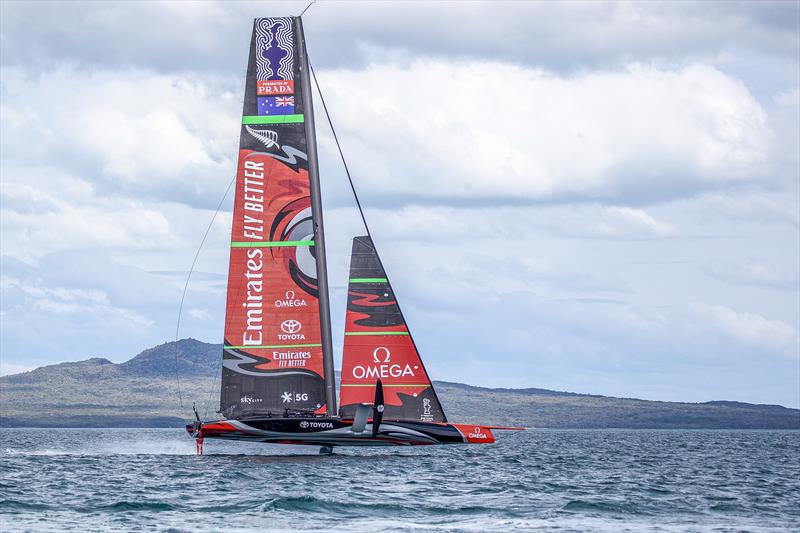 Emirates Team New Zealand's AC75 'Te Aihe' on the Waitemata Harbour in Auckland, New Zealand 36th America's Cup photo copyright Emirates Team New Zealand taken at Royal New Zealand Yacht Squadron and featuring the AC75 class