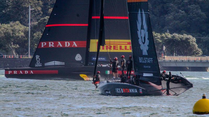 INEOS Team UK with Luna Rossa Prada Pirelli - Waitemata Harbour - November 13, 2022 - 36th America's Cup photo copyright Richard Gladwell / Sail-World.com taken at Royal Yacht Squadron and featuring the AC75 class