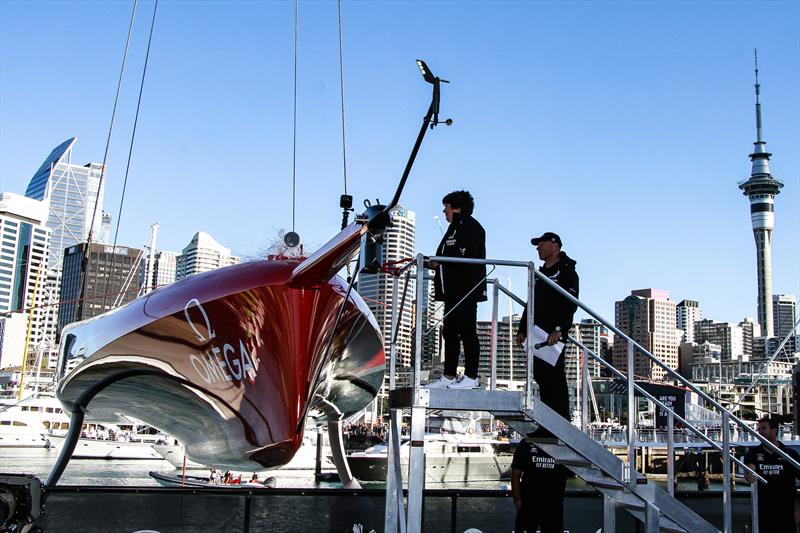 Lady Margaret Tindall christens Emirates Team New Zealand's America's Cup Defender Te Rehutai - November 18, 2020 photo copyright Richard Gladwell / Sail-World.com taken at Royal New Zealand Yacht Squadron and featuring the AC75 class